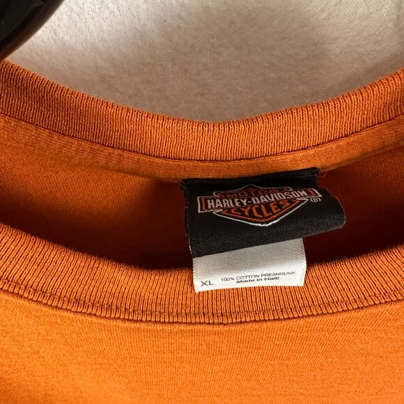 Harley-Davidson Steel Crest and Shield Twin Cities Minnesota Orange T-Shirt XL - Picture 3 of 5